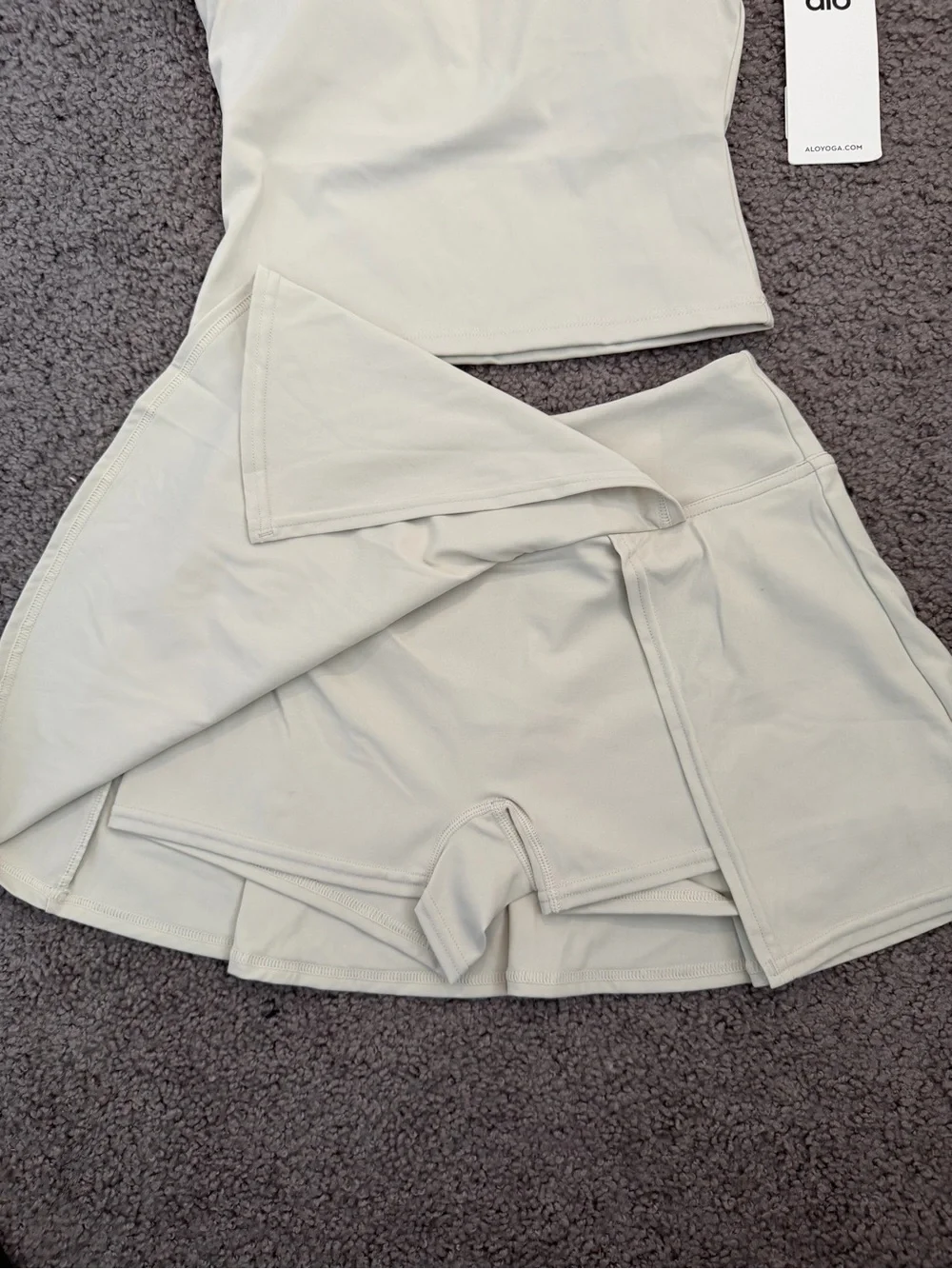 alo cream Tank and Skirt Set